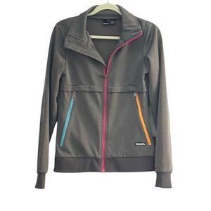 Bench. Outerwear, Active, Athletic Jacket, Size M (8) Gray with pink, orange and